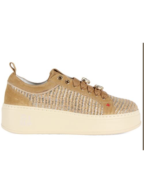 Sneaker in suede con dettagli in rafia Gio + GIO + | PIA350A-MARRONE